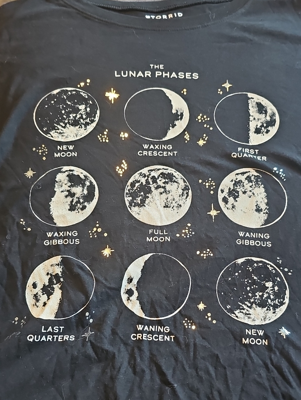 NWT torrid Black Lunar Phases Graphic Tee Bohemian Moon